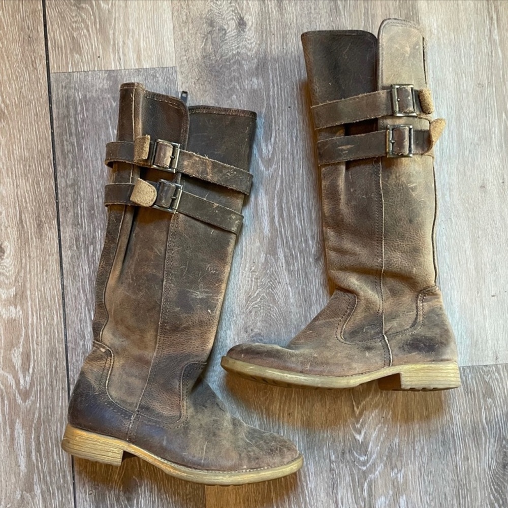 Bed Stu distressed leather knee high western boots size 7.5